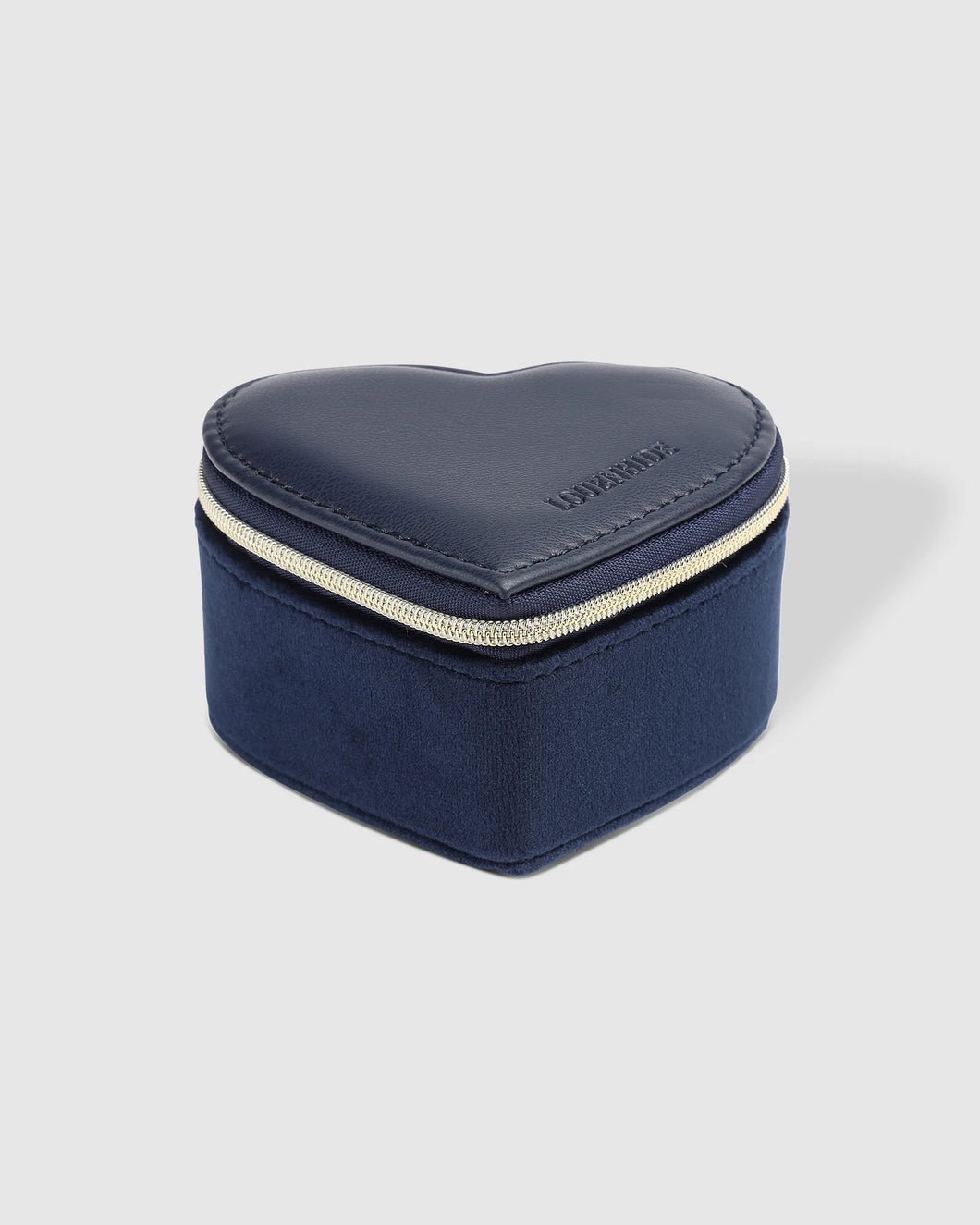 Valerie Velvet Jewelry Heart Box - Navy