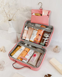 Emma Hanging Toiletry Case - Peach