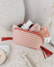 Load image into Gallery viewer, Baby Audrey Chevron Makeup Bag - Peach
