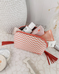 Baby Audrey Chevron Makeup Bag - Peach