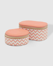 Load image into Gallery viewer, Olive &amp; Sisco Jewelry Boxes - Chevron Peach
