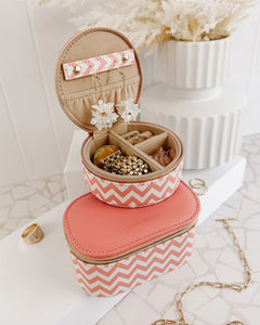 Olive & Sisco Jewelry Boxes - Chevron Peach