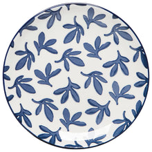 Load image into Gallery viewer, Blue Floral Stamped Appetizer Plate
