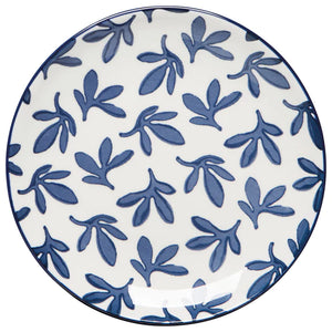 Blue Floral Stamped Appetizer Plate