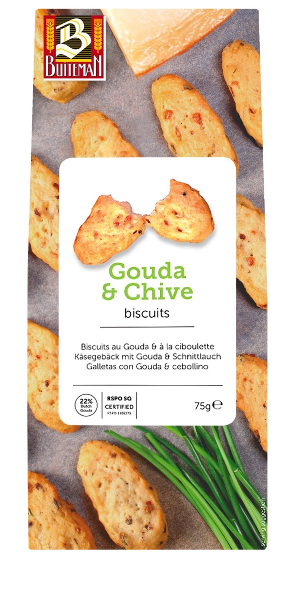 Buiteman Gouda & Chive Biscuits