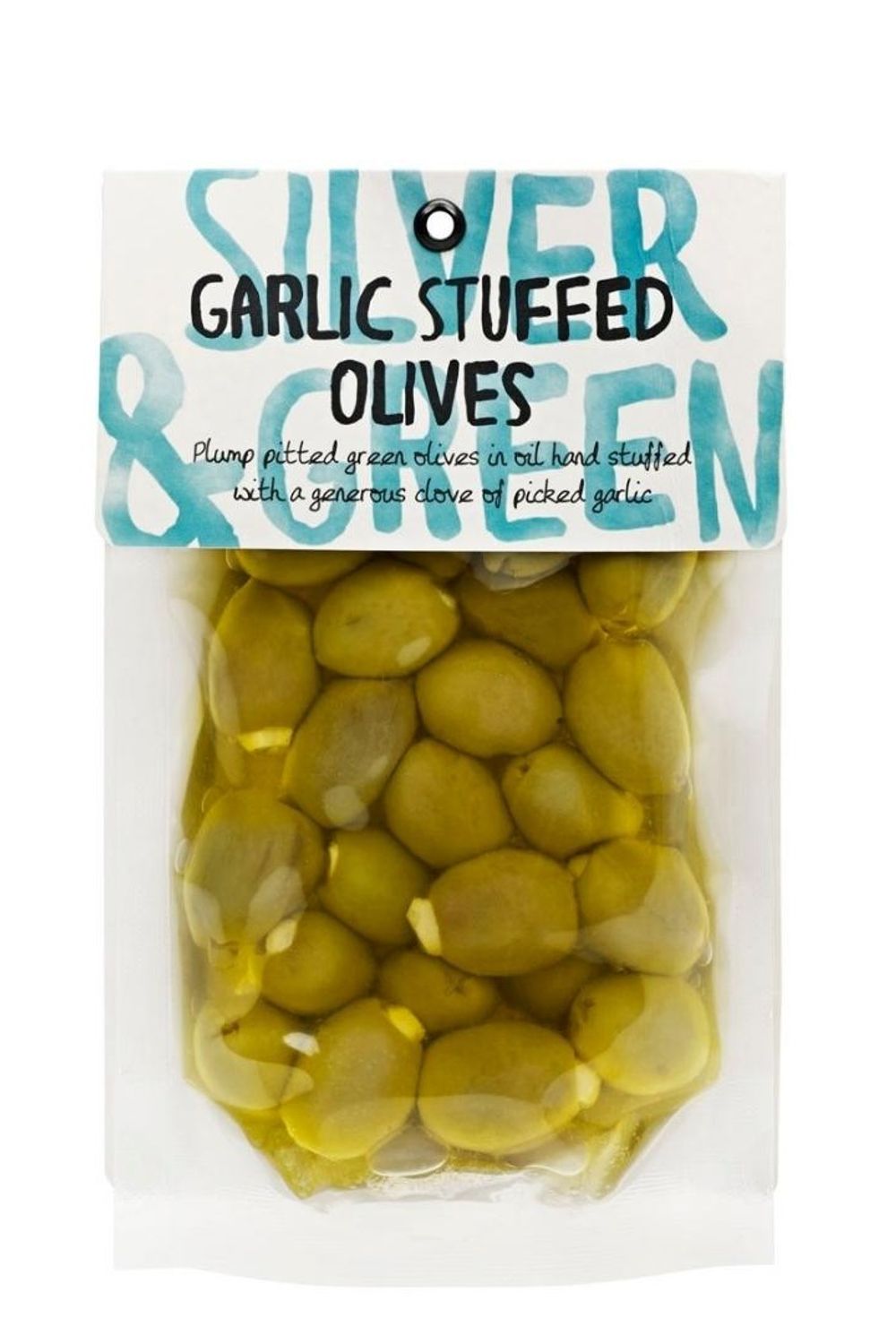 Silver & Green Garlic Stuffed Green Olives (Pitted)