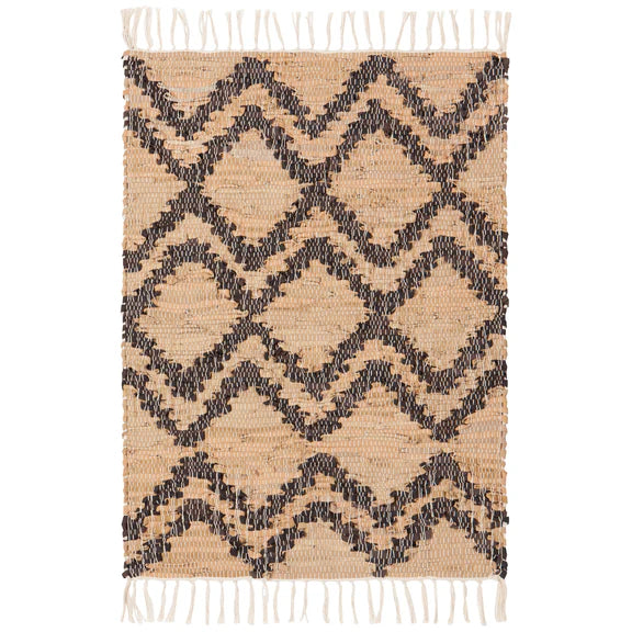 Tetra Leather Chindi Rug 2 x 3 Ft