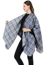 Load image into Gallery viewer, Grey Checker Cape FINAL SALE
