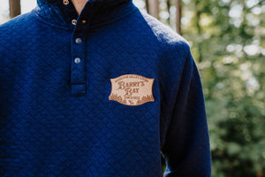 Navy - Barry's Bay Patch Henley Sweater