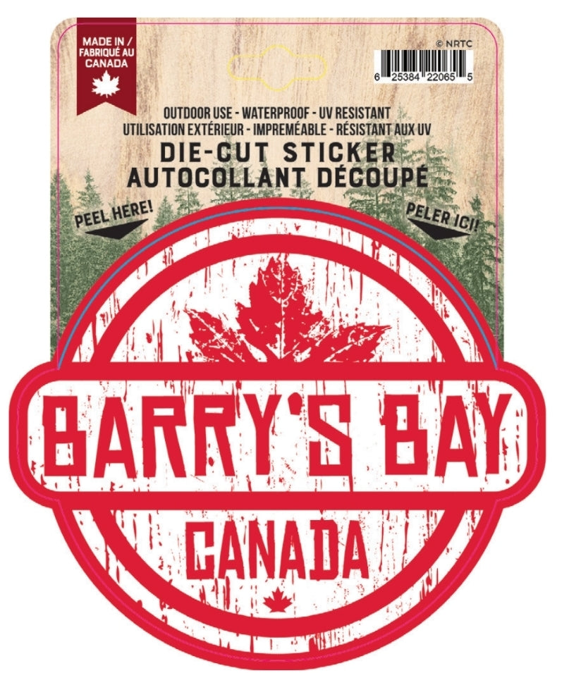 Distressed Circle Barry's Bay Sticker