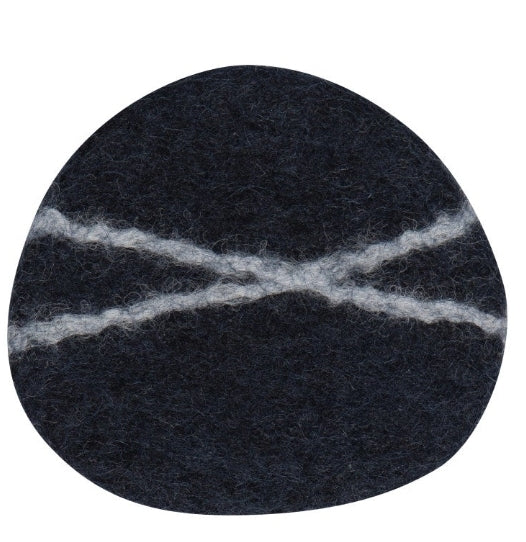 Midnight Striato Felt Coaster - Set of 4