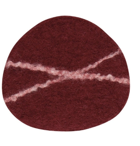 Garnet Striato Felt Coaster - Set of 4