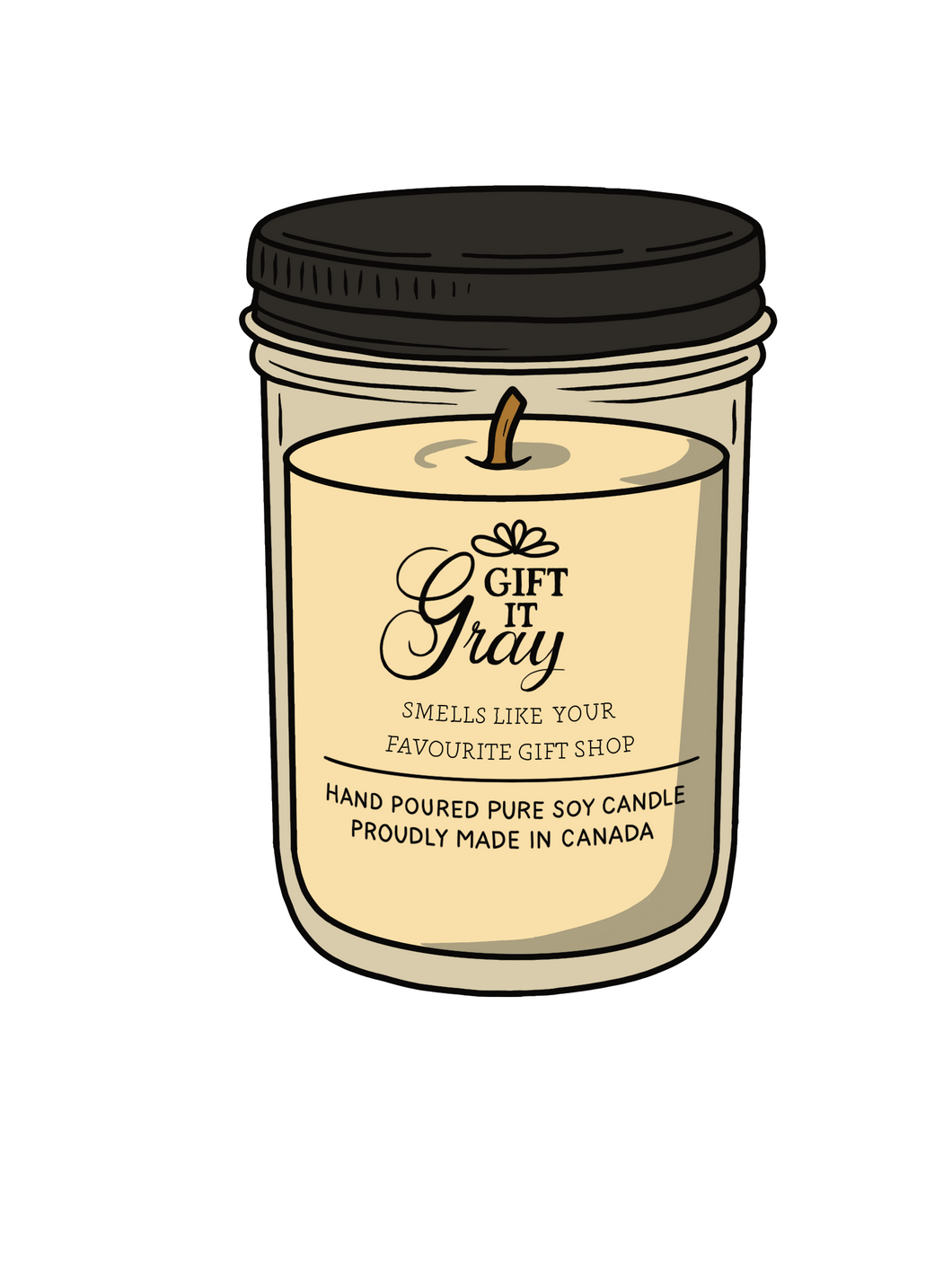 Gift It Gray Candle Sticker