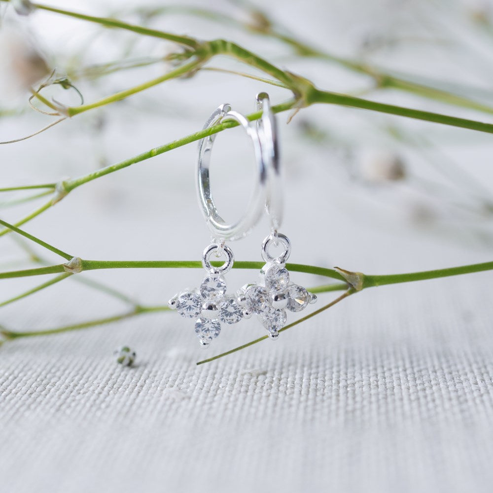 Twila Hoops - Silver/Clear