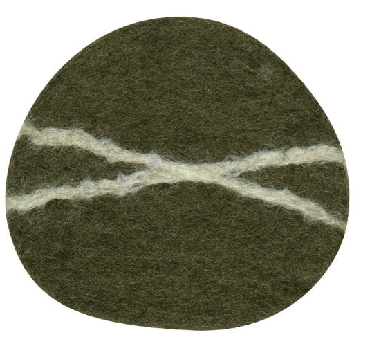 Olive Branch Striato Felt Coaster - Set of 4