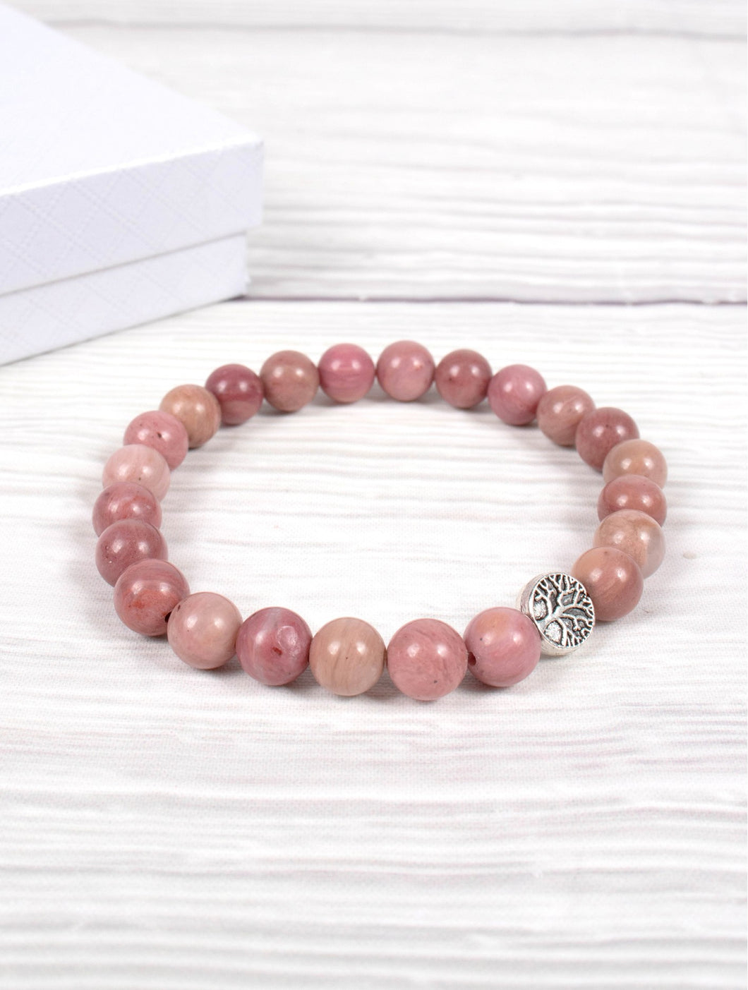 Rhodochrosite Blessing Bead Bracelets with Gift Box