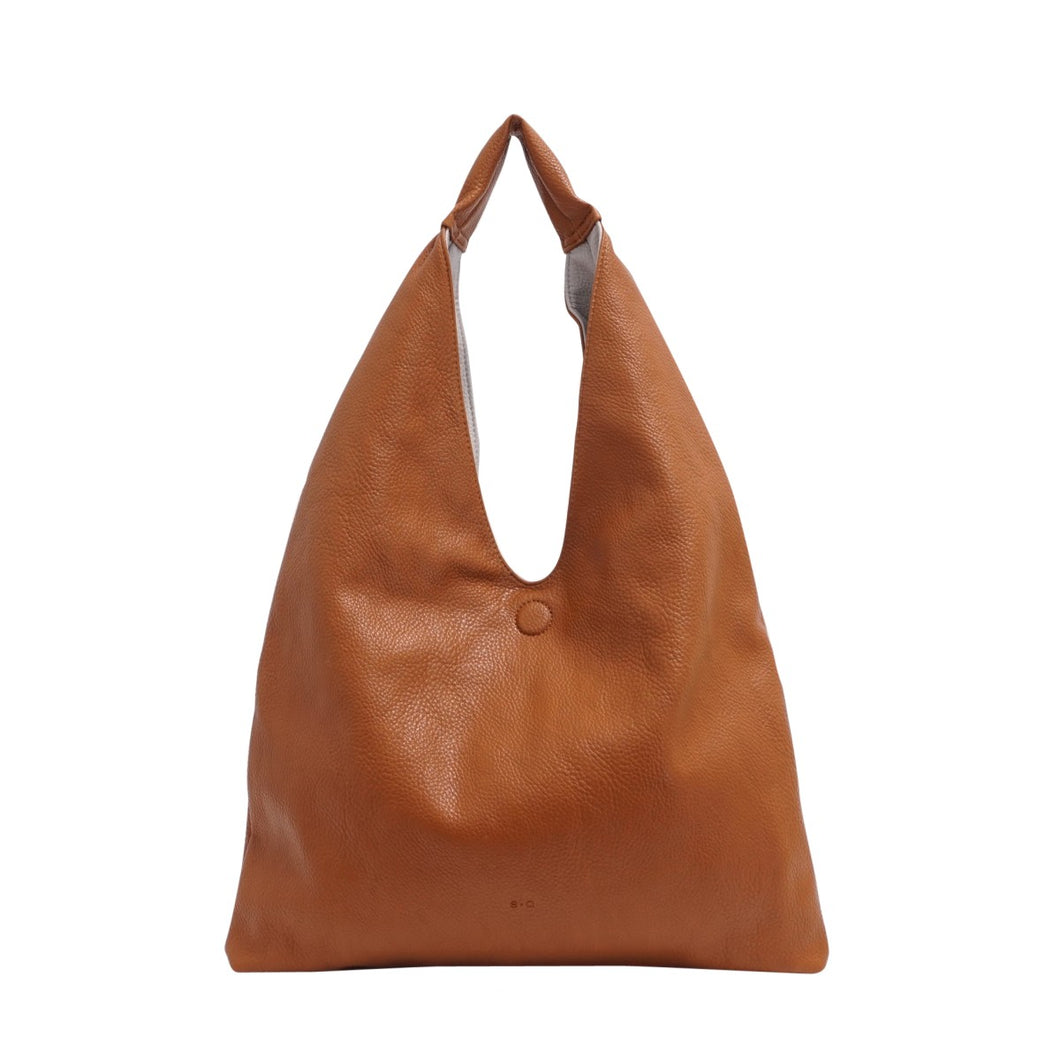 Cecilia 2 in 1 Reversible Hobo - Cognac/Light Grey