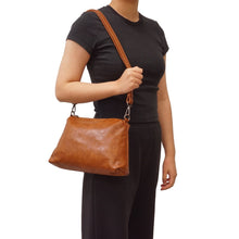 Load image into Gallery viewer, Charlene 2-in-1 Reversible Hobo - Camel / Cream
