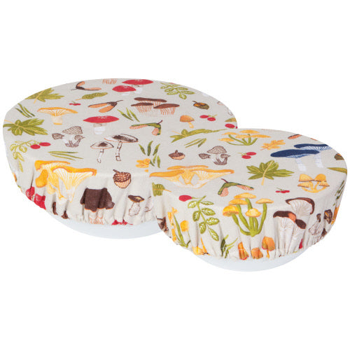 Field Mushrooms Bowl Covers - Set of 2