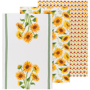 Sunflower Splendor Floursack Dishtowel - Set of 3