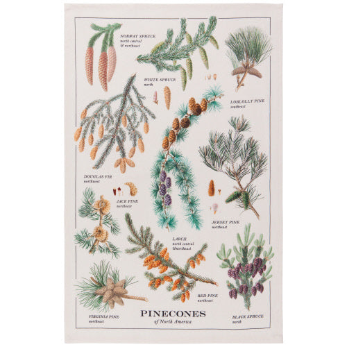 Pinecone Cotton Printed Dishtowel