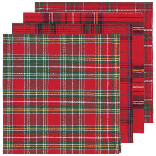 Christmas Plaid Woven Napkins - Set of 4