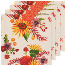Load image into Gallery viewer, Sunflower Splendor Printed Cloth Napkins - Set of 4
