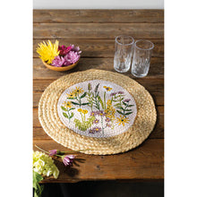 Load image into Gallery viewer, Bees &amp; Blooms Braided Round Placemat
