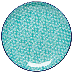 Aqua Stars Stamped Appetizer Plate