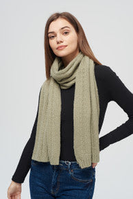 Olive Cable Knit Scarf