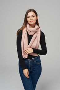Pink Cable Knit Scarf