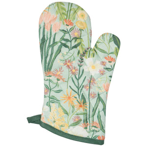 Bees & Blooms Spruce Oven Mitt Pair