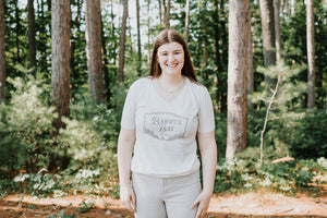 Oatmeal - Barry's Bay Patch Ladies V-Neck Tee