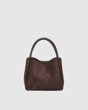 Load image into Gallery viewer, Steffie Suede Mini Tote Bag- Chocolate
