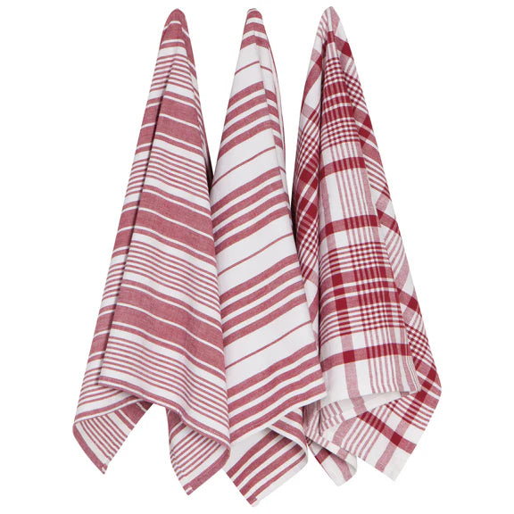 Jumbo Red Plaid Dishtowels - Set of 3