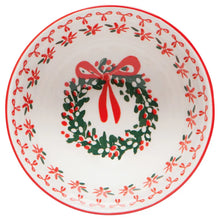 Load image into Gallery viewer, Wreaths Stamped Bowl 4 Inch
