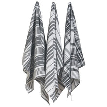 Load image into Gallery viewer, Jumbo Black Plaid Dishtowels - Set of 3
