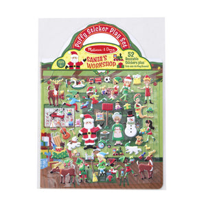 Santa's Workshop Reusable Puffy Stickers