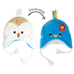 Kids UPF50+ Winter Hat - Bluebird/Snowy Owl