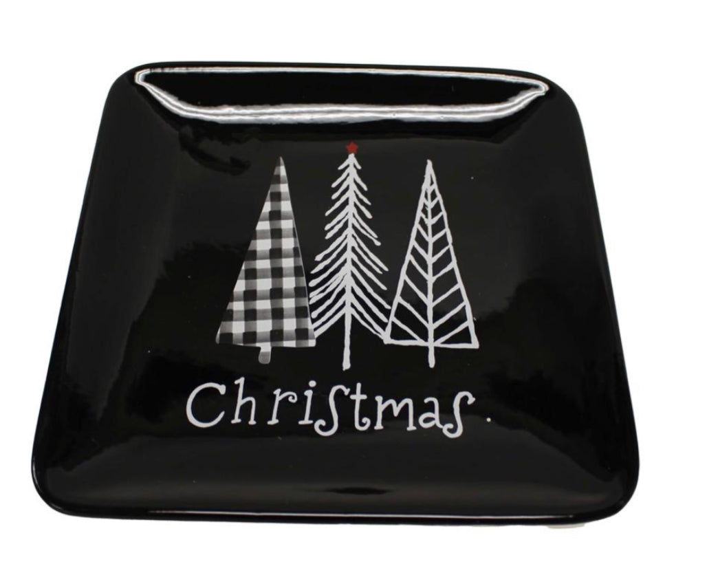 Black & White Christmas Plate