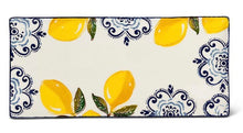 Load image into Gallery viewer, Sorrento Lemon Print Small Rectangle Platter
