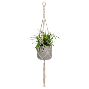 Macrame Planter Hanger with Tail - Cotton