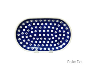 9” x 6” Oval Platter - Polka Dot