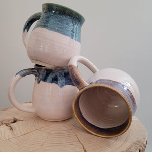 Blue Rim Honeypot Mug