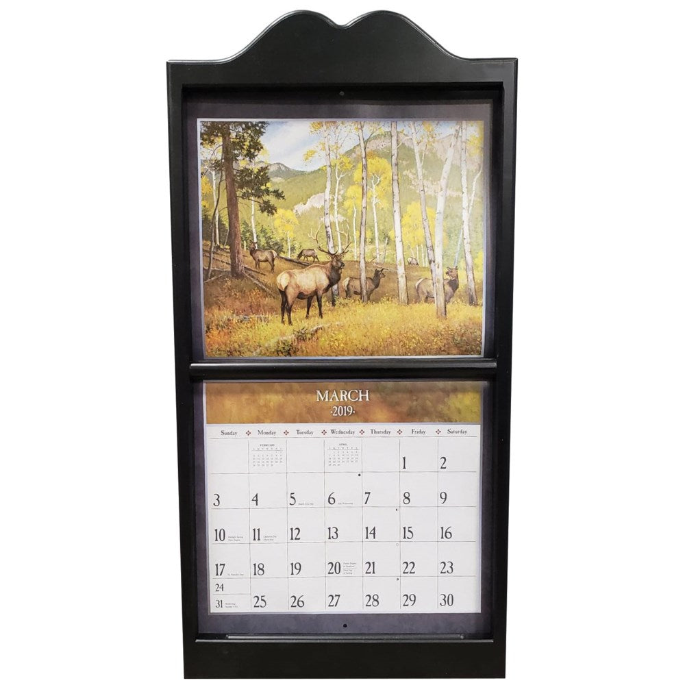 Black Lang Calendar Wooden Frame