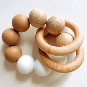 Silicone & Maple Teething Ring