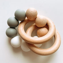 Load image into Gallery viewer, Silicone &amp; Maple Teething Ring
