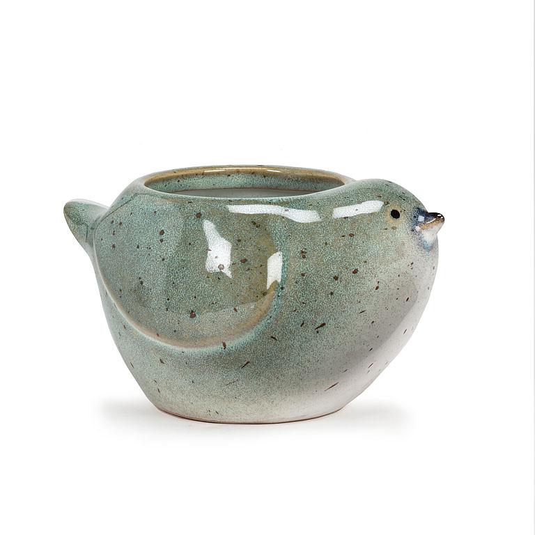 Small Blue Bird Planter