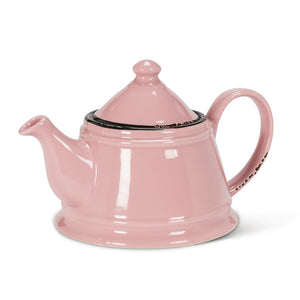 Pink Enamel Look Teapot