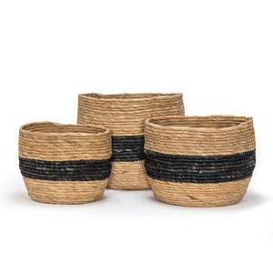 Seagrass with Black Stripe Baskets